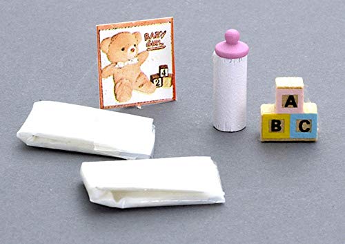 Melody Jane Puppenhaus Miniatur 1:12 Maßstab Kinderzimmer Zubehör Baby Artikel Set Windeln Flasche von Melody Jane