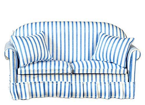 Melody Jane Puppenhaus Modern Blau & Weiß Getigerte Sofa Wohnzimmer Möbel Melody Jane Puppenhaus Modern Blau & Weiß Getigerte Sofa Wohnzimmer Möbel von Melody Jane