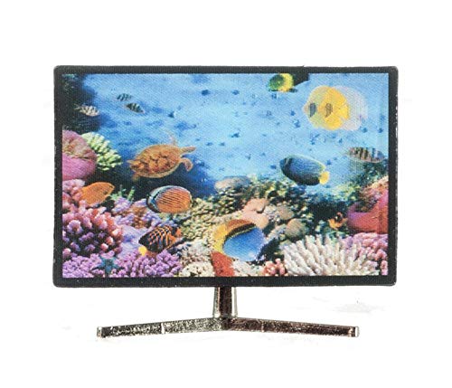 Melody Jane Puppenhaus Smart TV mit 3D Fisch Bild 1:12 Wohnzimmer Zubehör von Melody Jane