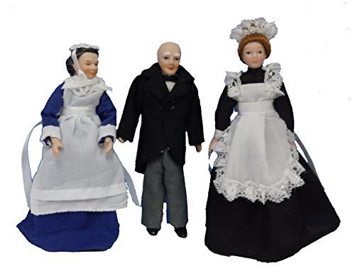 Melody Jane Puppenhaus Viktorianisch Diener Butler, Salon, Kammer Maid 3er Set von Melody Jane