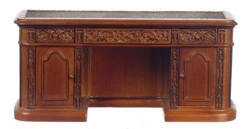 Puppenhaus Resolute Schreibtisch viktorianisches Walnussholz Platin Miniatur-Studiermöbel Puppenhaus Resolute Schreibtisch viktorianisches Walnussholz Platin Miniatur-Studiermöbel von Melody Jane