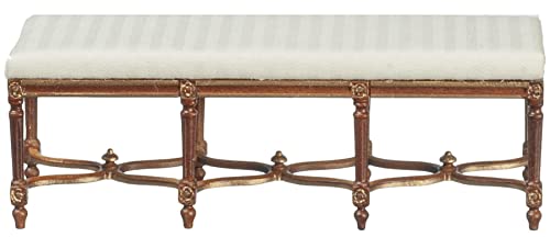 Puppenhaus lange Bank Walnuss & Gold handbemalt JBM Miniatur 1:12 Möbel Puppenhaus lange Bank Walnuss & Gold handbemalt JBM Miniatur 1:12 Möbel von Melody Jane