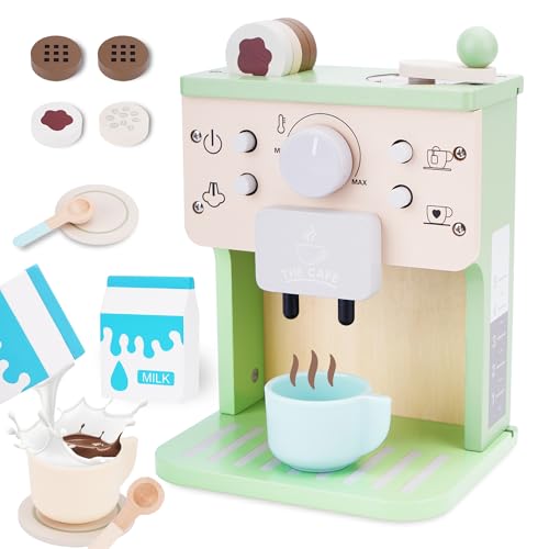 Kaffeemaschine Kinder Holz, 12 Teile Spielküche Zubehör Kaffeeservice Spielset, Kinderküche Zubehör Küchenzubehör Kinder Holz, Holzspielzeug Rollenspiel Geschenk für Jungen Mädchen ab 3 4 5 Jahre Kaffeemaschine Kinder Holz, 12 Teile Spielküche Zubehör Kaffeeservice Spielset, Kinderküche Zubehör Küchenzubehör Kinder Holz, Holzspielzeug Rollenspiel Geschenk für Jungen Mädchen ab 3 4 5 Jahre von Melofaver