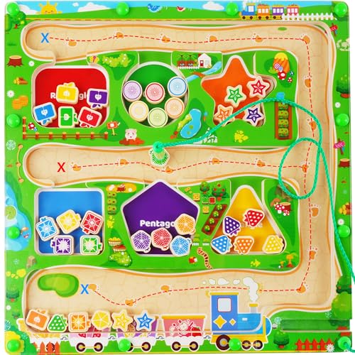 Montessori Magnetspiel Labyrinth Spielzeug ab 3 4 5 Jahre Mädchen Junge, Magnet Spielzeug Kinder, Magnet Spiel Motorikspielzeug, Magnete Kinder Lernspiele, Kinderspielzeug Holzspielzeug Geschenk Montessori Magnetspiel Labyrinth Spielzeug ab 3 4 5 Jahre Mädchen Junge, Magnet Spielzeug Kinder, Magnet Spiel Motorikspielzeug, Magnete Kinder Lernspiele, Kinderspielzeug Holzspielzeug Geschenk von Melofaver