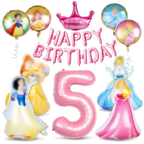 Folienballon 5. Geburtstag Mädchen, Geburtstag Luftballon Rosa, Geburtstag Dekoration, Party Deko, Geburtstag Deko Set, Geburtstag Ballons Helium, Folienballon Geburtstag Kinder von Menelos