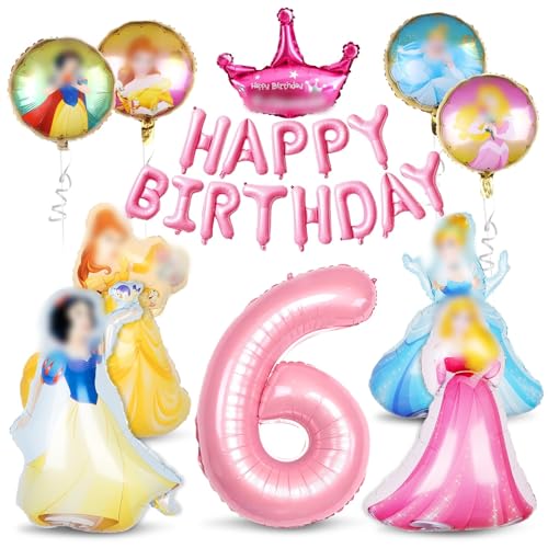 Folienballon 6. Geburtstag Mädchen, Geburtstag Luftballon Rosa, Geburtstag Dekoration, Party Deko, Geburtstag Deko Set, Geburtstag Ballons Helium, Folienballon Geburtstag Kinder von Menelos