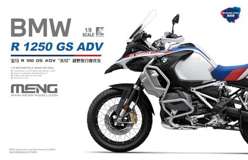 Meng Model 913969 1:9 BMW R 1250 Gs ADV (Pre-Colore Edition) Modellbausatz, Einheitsgröße A von Guoml