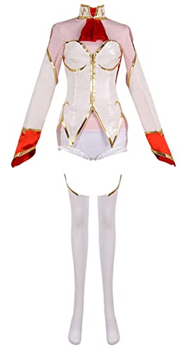 Anime Code Geass Cosplay Queen CC Cosplay Kostüm C.C Fahren Rennen Uniform Halloween (XXXL-Large, Weiß) von MengXin