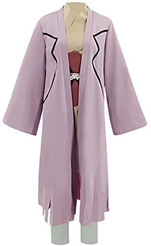 Anime Dr.Stone Asagiri Gen Cosplay Kostüm Halloween Karneval Fancy Kimono (Medium, Violett) von MengXin