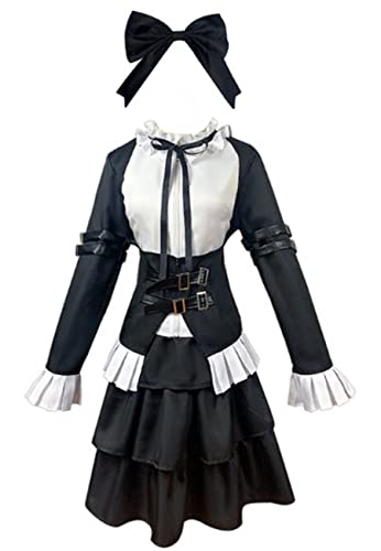 Anime Fairy Tail Erza Scarlet Cosplay Kostüm schwarz Dienstmädchen Lolita-Kleid Halloween individuell gestalten (XX-Large, Schwarz) von MengXin