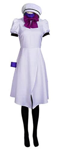 Anime Higurashi When They Cry Hou Ryugu Rena Reina Cosplay Kostüm Weißes Kleid Halloween Anpassen (Weiß, Medium) von MengXin