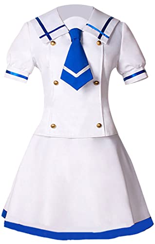Anime Is the order a rabbit? Kafuu Chino Cosplay Schule JK Uniform Kostüm Halloween Weiß Kleid (Medium, Weiß) von MengXin