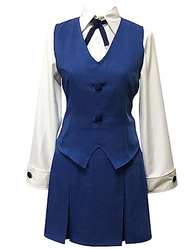 Anime Little Witch Academia Amanda Jasminka Antonenko Cosplay-Kostüm, Halloween, Damen, Uniform, personalisierbar (Blau, Größe M) von MengXin