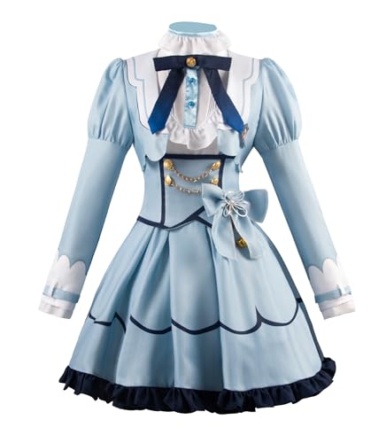 Anime NIJISANJI Virtual YouTuber Amamiya Kokoro Cosplay Kostüm Lolita Kleid Prinzessin Rock (Blau, Medium) von MengXin