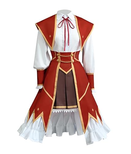 Anime Villainess Level 99 Yumiella Dolkness Cosplay-Kostüm für Damen, Uniform, Anzug, personalisierbar, Rot, Größe M von MengXin