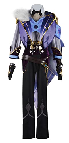 Game Genshin Impact Kaeya Cosplay Kostüm Outfits Zubehör Full Set Halloween Anzug (XXXL-Large) von MengXin