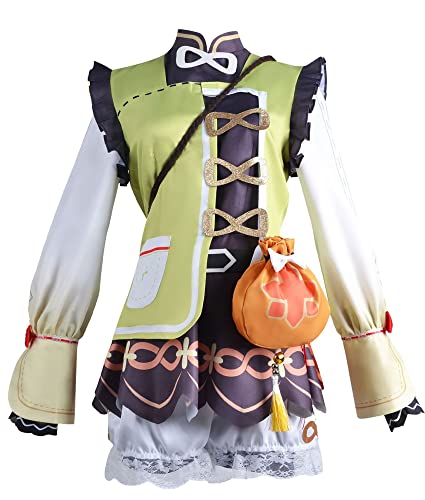 Game Genshin Impact YaoYao Cosplay-Kostüm für Damen und Kinder, Lolita-Kleid, schöne Uniform, Halloween, Cyan, Größe XXL von MengXin