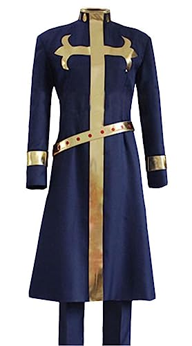 MengXin Anime Enrico Pucci Cosplay-Kostüm, Uniform-Outfit, Halloween, personalisierbar (Blau, Größe XS) von MengXin