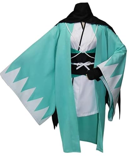 MengXin Anime FGO Fate Grand Order Okita Souji Kimono, Yukata, Cosplay-Kostüm, Kleid, Uniform-Outfit, Halloween, Grün, Größe XL von MengXin