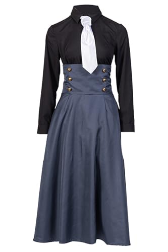 MengXin Anime Mei Mei Cosplay-Kostüm, schwarze Hemden, Krawatte, Kleid, Anzug, Halloween-Outfit (Schwarz, XXXL) von MengXin