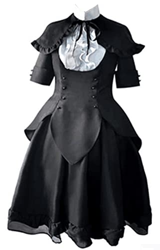 MengXin Anime Puella Magi Madoka Magica Homura Akemi Cosplay Kostüm Schwarz Kleid (S, Schwarz) von MengXin