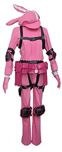 MengXin Anime Sword Art Online Alternative GGO Cosplay Gun Gale Online Llenn Cosplay Kostüm (XXXL-L, Rot) von MengXin