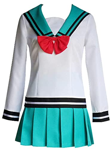 MengXin Anime The Disastrous Life of Saiki K Kokomi Teruhashi Cosplay-Kostüm für Mädchen, Schuluniform, Kleid, Halloween, Grün, Größe XL von MengXin