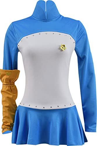 MengXin Anime The Seven Deadly Sins Cosplay Kostüme Elizabeth Liones Kleider Halloween Party (Medium, Blau) von MengXin