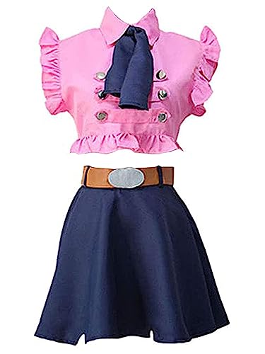 MengXin Anime The Seven Deadly Sins Elizabeth Liones Cosplay-Kostüme für Damen/Mädchen, Uniformen, Rosa, Größe XS von MengXin