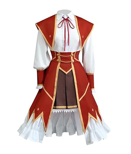 MengXin Anime Villainess Level 99 Yumiella Dolkness Cosplay-Kostüm für Damen, Uniform, Anzug, personalisierbar (Rot, XXXL) von MengXin