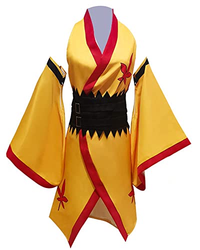 MengXin Game Edens Zero Homura Kogets Cosplay-Kostüme, Damen-Kimono, Uniformen, Halloween, personalisierbar (Gelb, Größe XXXL) von MengXin