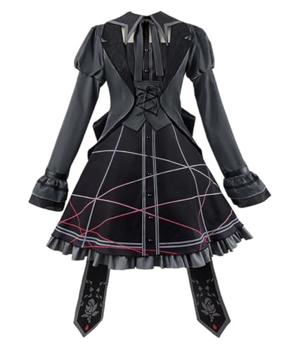 MengXin Project Sekai Asahina Mafuyu Anime-Damenkleid, bunt, Bühnenfeat, Halloween, personalisierbar, Schwarz , M von MengXin