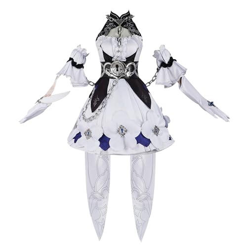 Spiel Honkai Star Rail Seele Vollerei Cosplay Kostüm Damen Weiß Kleid Uniform Halloween Anzug (White, Medium) von MengXin