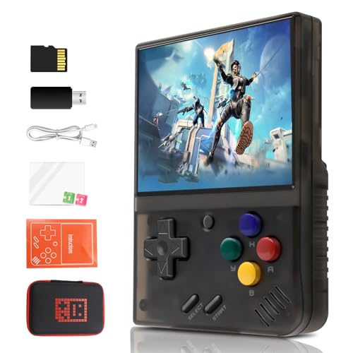 Mini Plus Handheld Spielekonsole,3.5 Inch IPS Screen Linux System mit 5500+ Klassische Spiele, Unterstützt Wireless Gamepad und HDMI TV-Ausgang, eingebaute 64G-Karte von Mengtech