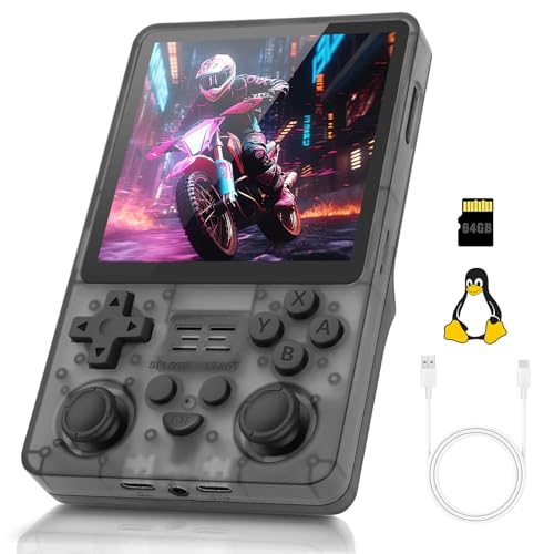 Retro Handheld Spielkonsole mit 20000 Spielen, 4.0 Inch IPS Screen Linux System, Retro Konsole unterstützung HDMI TV-Ausgang, 64G TF-Karte,Transparent Schwarz von Mengtech