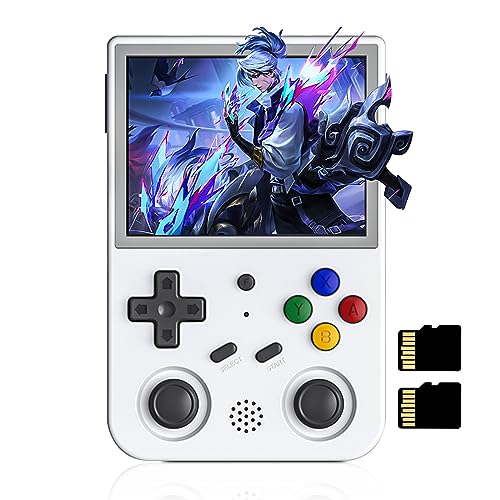 Anbernic RG353V Handheld Spielekonsole kompatibel mit Dual OS Android 11 and Linux System, Support 2.4G/5G WiFi 4.2 Bluetooth 64G SD Card, 3200mAH Hochkapazitätsbatterie,Weiß von Mengtech