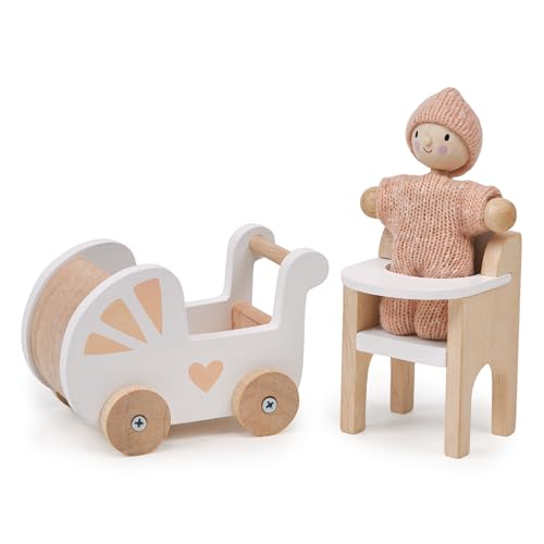 Mentari Puppenhausmöbel aus Holz – Verschönern Sie Ihr Puppenhauszubehör und Möbel mit unserem hölzernen Kinderzimmer-Set, unverzichtbares Set für fantasievollen Spaß! von Mentari