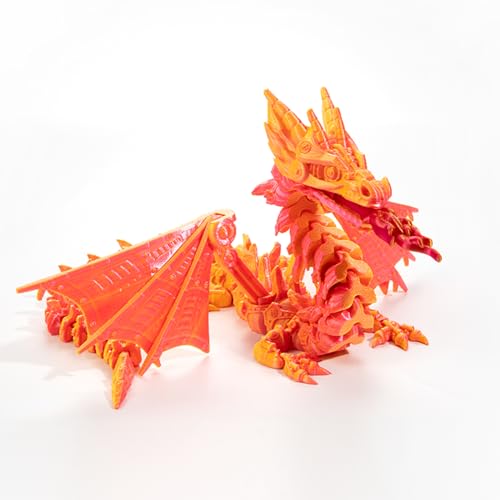 3D Printed Dragon Mech Spitfire Dragon Flying Dragon Articulated Winged Dragon Crystal Dragon Fidget Toy Figure Decor Home Decor Birthday Gift von Meokro