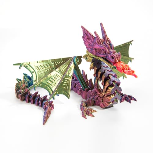 3D Printed Dragon Mech Spitfire Dragon Flying Dragon Articulated Winged Dragon Crystal Dragon Fidget Toy Figure Decor Home Decor Birthday Gift von Meokro