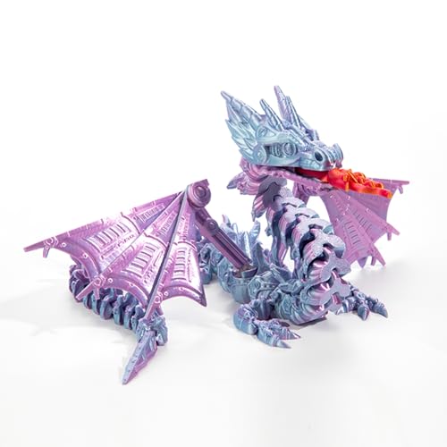 3D Printed Dragon Mech Spitfire Dragon Flying Dragon Articulated Winged Dragon Crystal Dragon Fidget Toy Figure Decor Home Decor Birthday Gift von Meokro