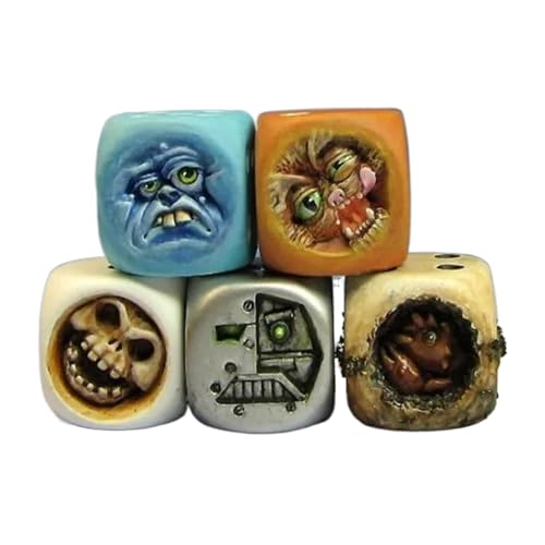 5-teiliges Monster-Würfel-Set, lustiges Monstergesicht, Kunstharz-Würfel-Set, Halloween-Spiel-Würfel-Set, Requisiten, seltsame Monster-Würfel-Set für Tischspiele, Rollenspiele, Büros, Zuhause, von Meokro