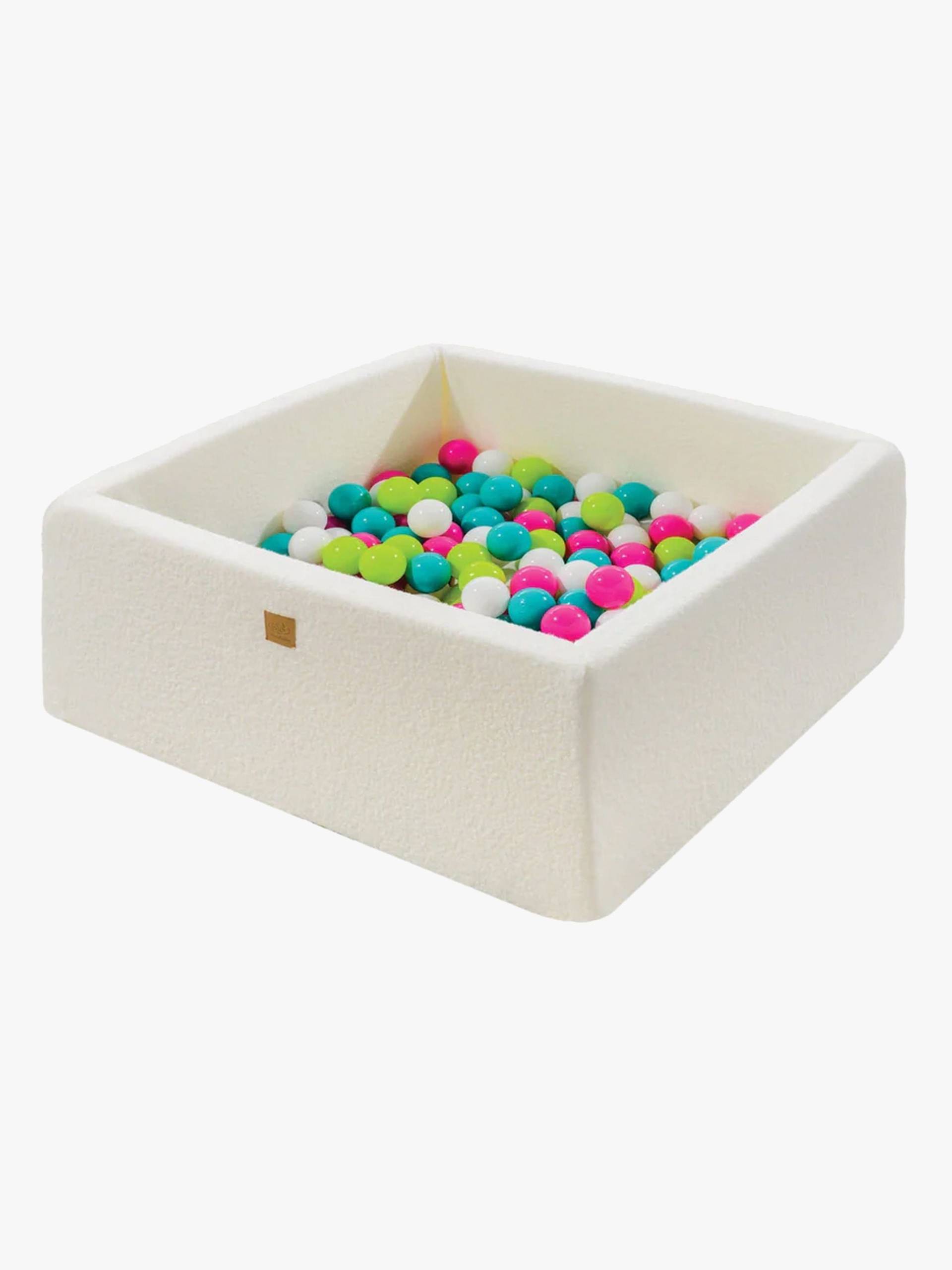MeowBaby Boucle Square Bällebad, White/Lime Green/Dark Pink/Turquoise MeowBaby Boucle Square Bällebad, White/Lime Green/Dark Pink/Turquoise von MeowBaby