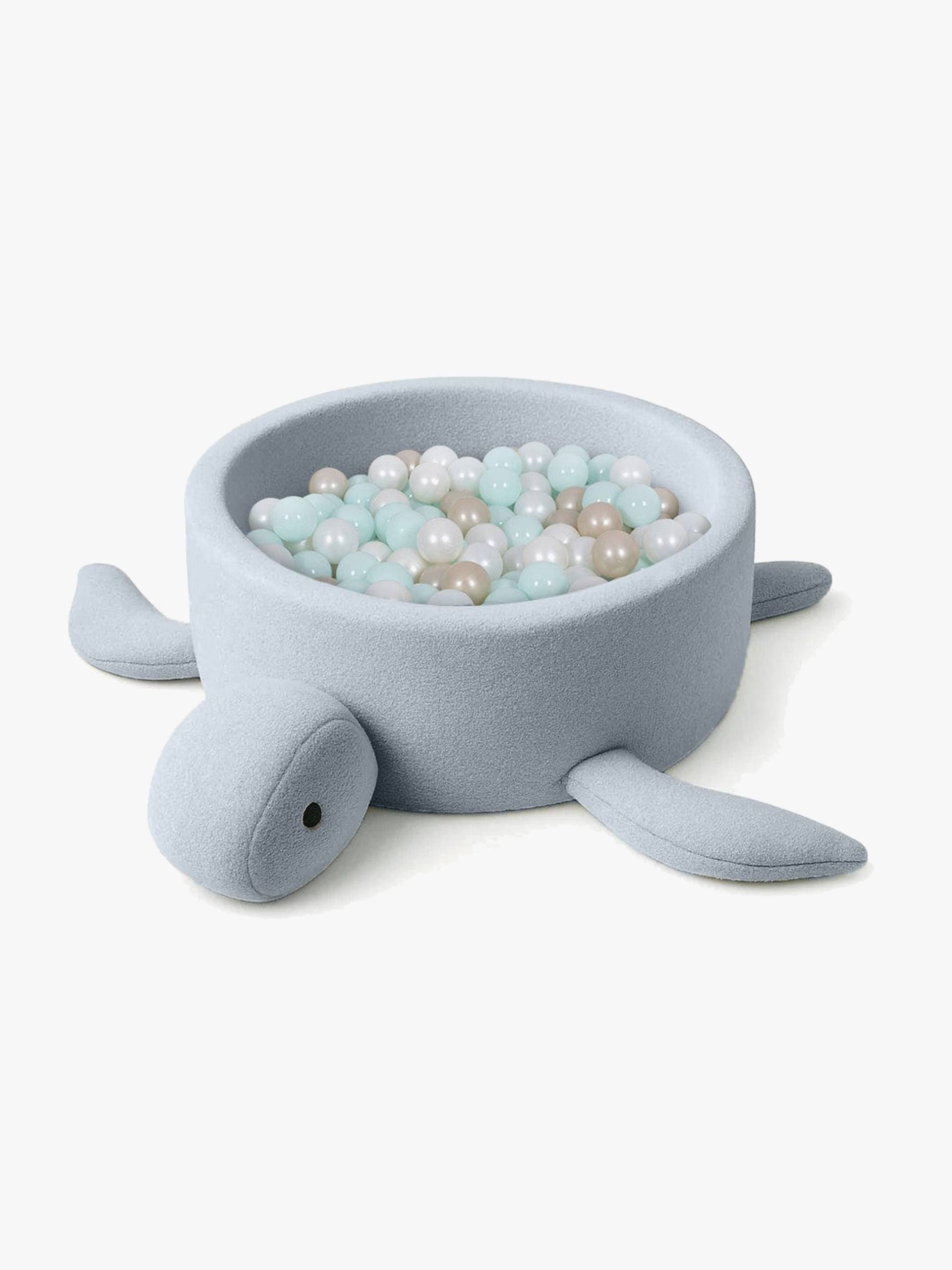 MeowBaby Boucle Turtle Bällebad, Dusty Ice Blue MeowBaby Boucle Turtle Bällebad, Dusty Ice Blue von MeowBaby