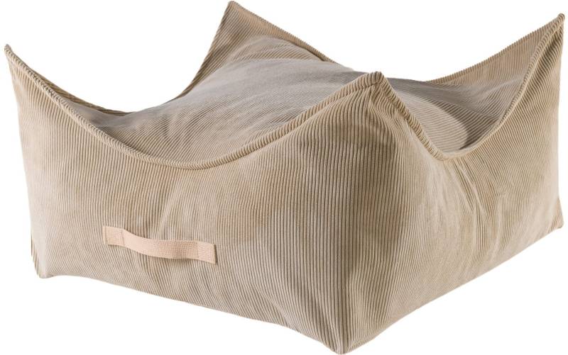 Meowbaby Sitzhocker Quadrat Slimcord, Sand von MeowBaby