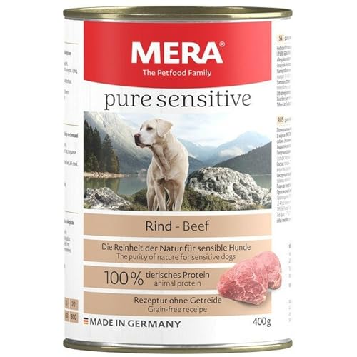 MERA Dog Pure Sensitive Meat Rind 400g-Dose (Menge: 6 je Bestelleinheit) von Mera