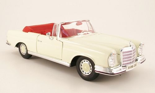 Mercedes 280 SE (W111) Cabriolet, cremeweiss , 1966, Modellauto, Fertigmodell, Maisto 1:18 von Mercedes