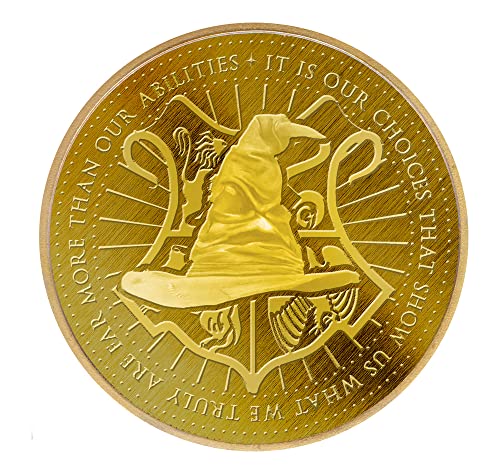 Merchoid Harry Potter Collection Hogwarts Sorting Hat Goldfarbene Sammelmünze von Merchoid