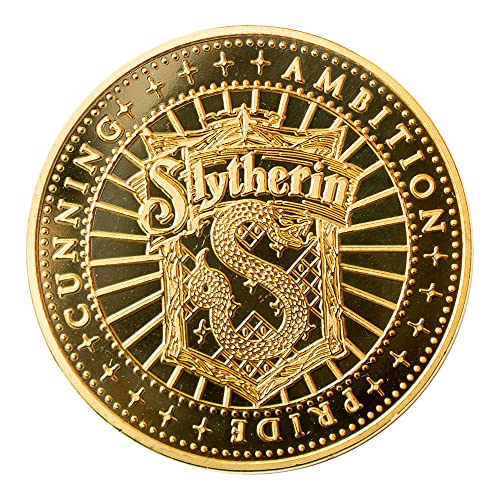 Merchoid Harry-Potter-Kollektion: Slytherin Limited Edition individuell nummerierte goldfarbene Sammelmünze Serie 1 Nummer 3 von Merchoid