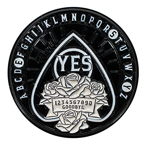 Merchoid Yes or No Decision making commerative coin: 3D embossed Yes / No Ouija board style souvenir coin for decision making, coin toss game, collectors item, spirit coin., Black von Merchoid