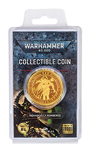 Warhammer 40.000: Necron Limited Edition Einzeln nummerierte Goldfarbene Münze Serie 1 Nummer 1 von Merchoid